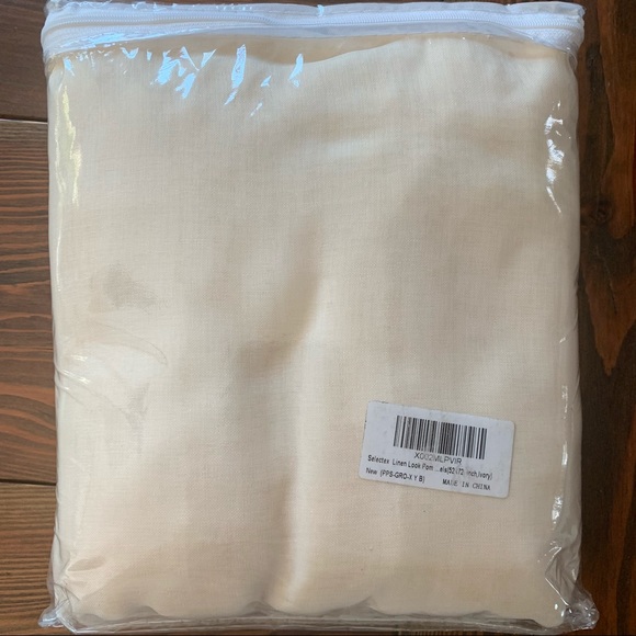 NWT Sheer Ivory curtain panels with pom pom trim - set of 2 - Picture 11 of 13